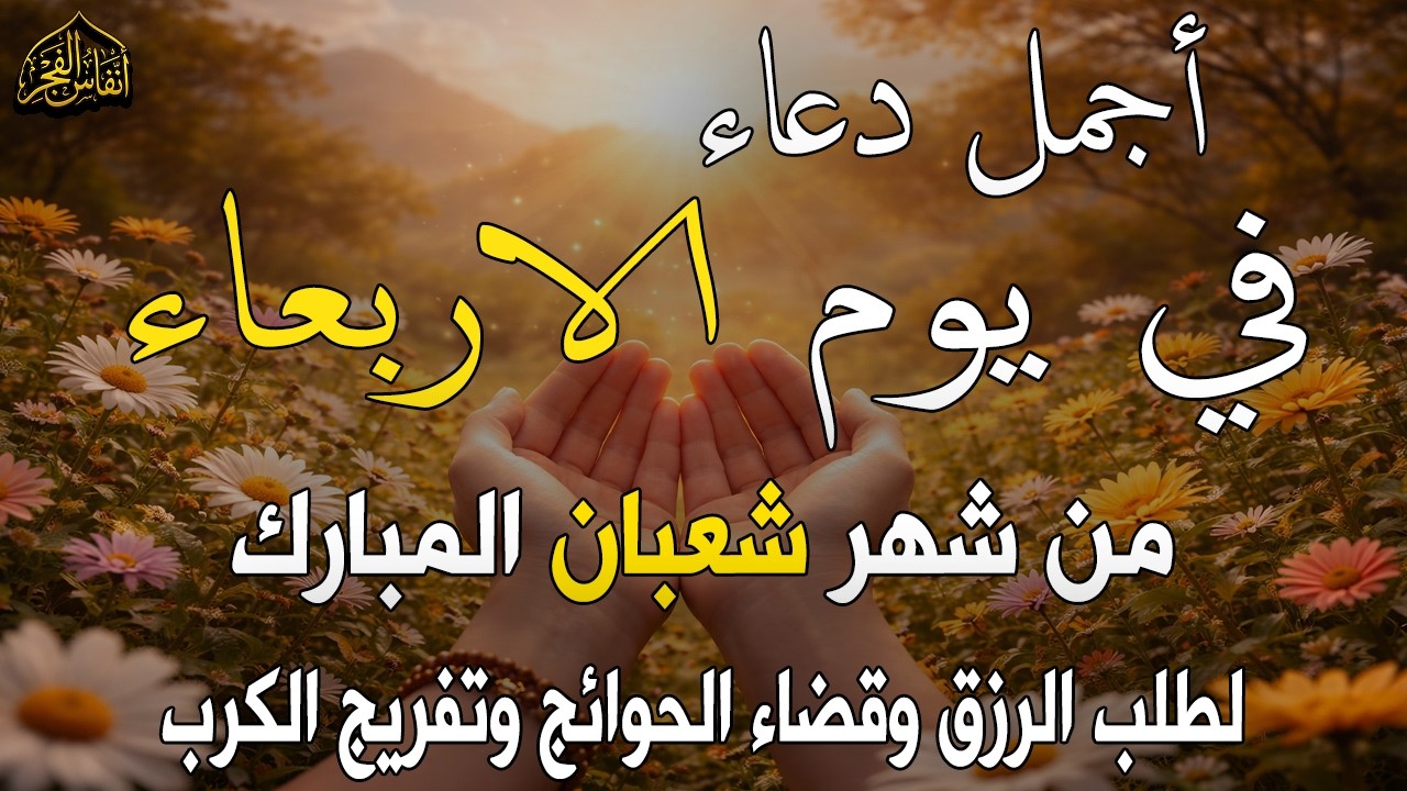 دعاء في يوم الاربعاء المستجاب دعاء يوم 23 من شهر شعبان للرزق والشفاء العاجل وقضاء الحوائج🤲(4k)