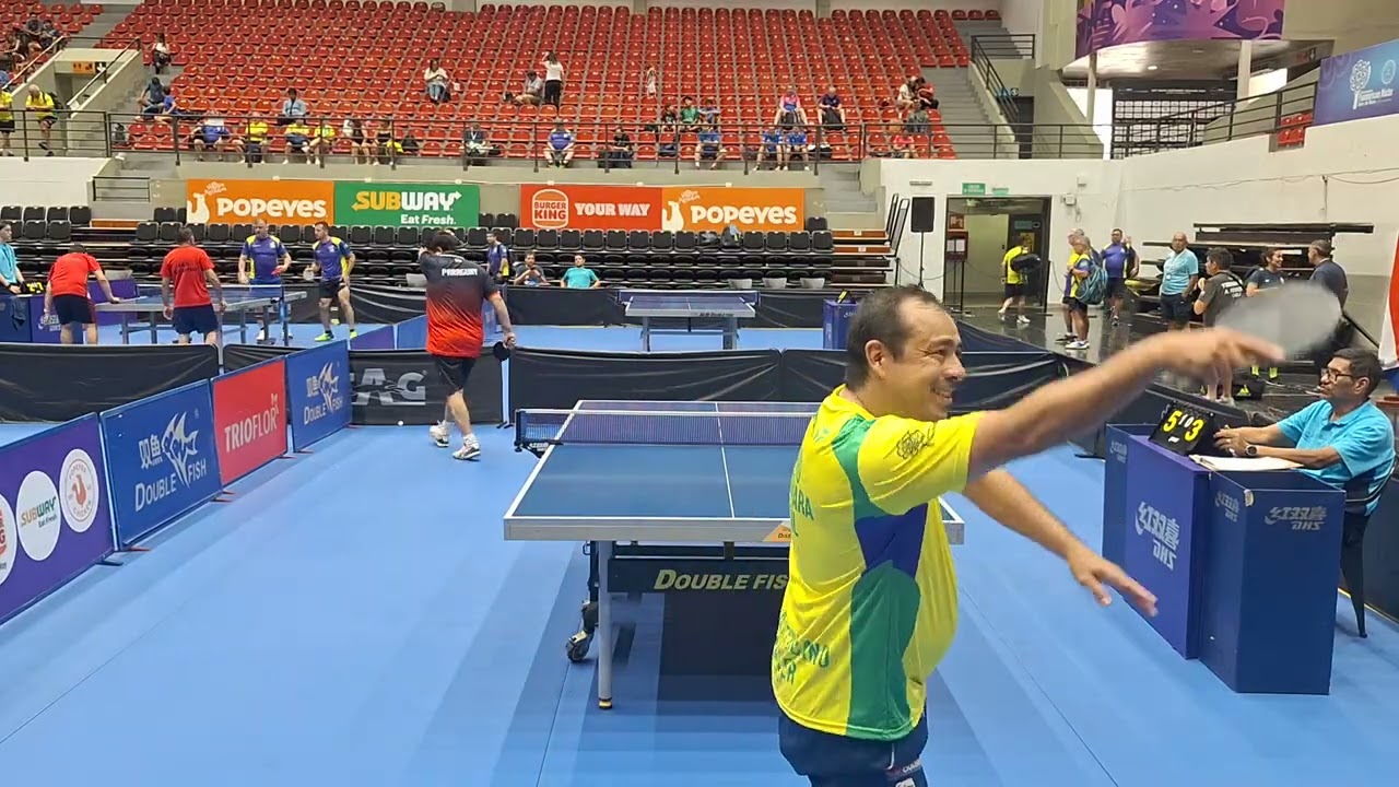 Mauro (Brasil) x Luiz (Paraguai) - Panamericano Tênis de Mesa V40 - Grupo Único 