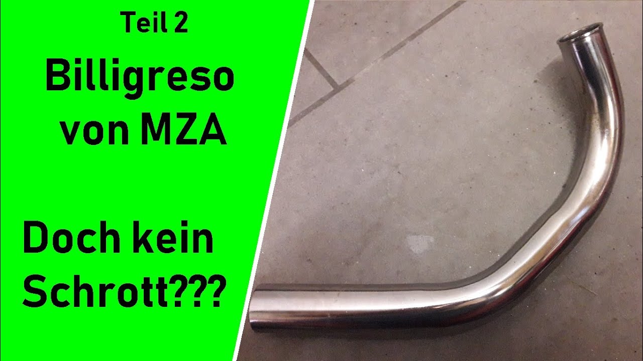 Simson Tuning MZA billig Reso Tuningauspuff 32mm Umbau Prüfstand  CO2radtechnik Teil 2