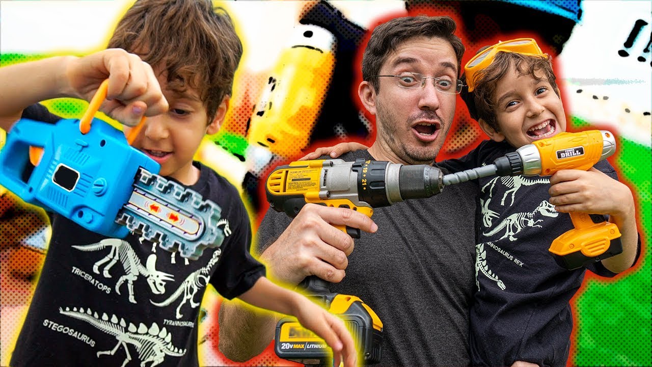 FERRAMENTAS DE BRINQUEDO vs FERRAMENTAS DE VERDADE - Vídeo Infantil - Paulinho e Toquinho