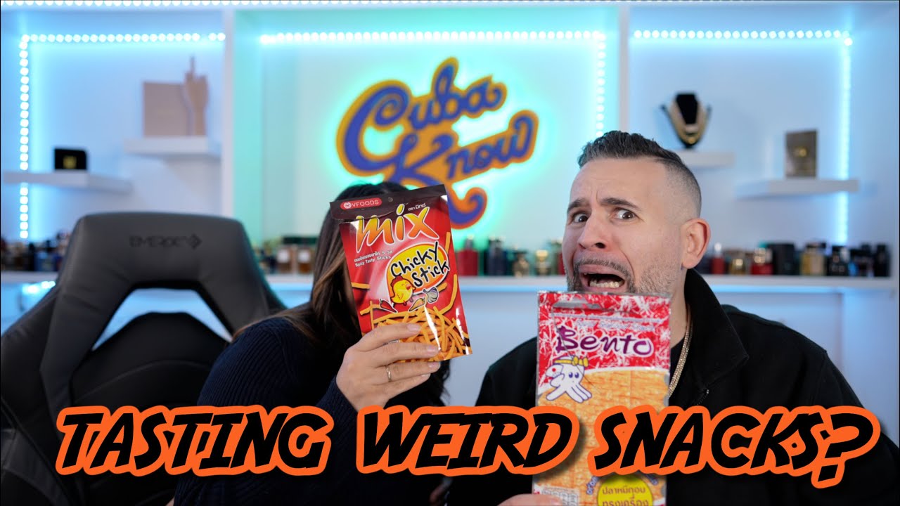 WIFE AND I TASTING WEIRD INTERNATIONAL SNACK I TRYTREATS.COM