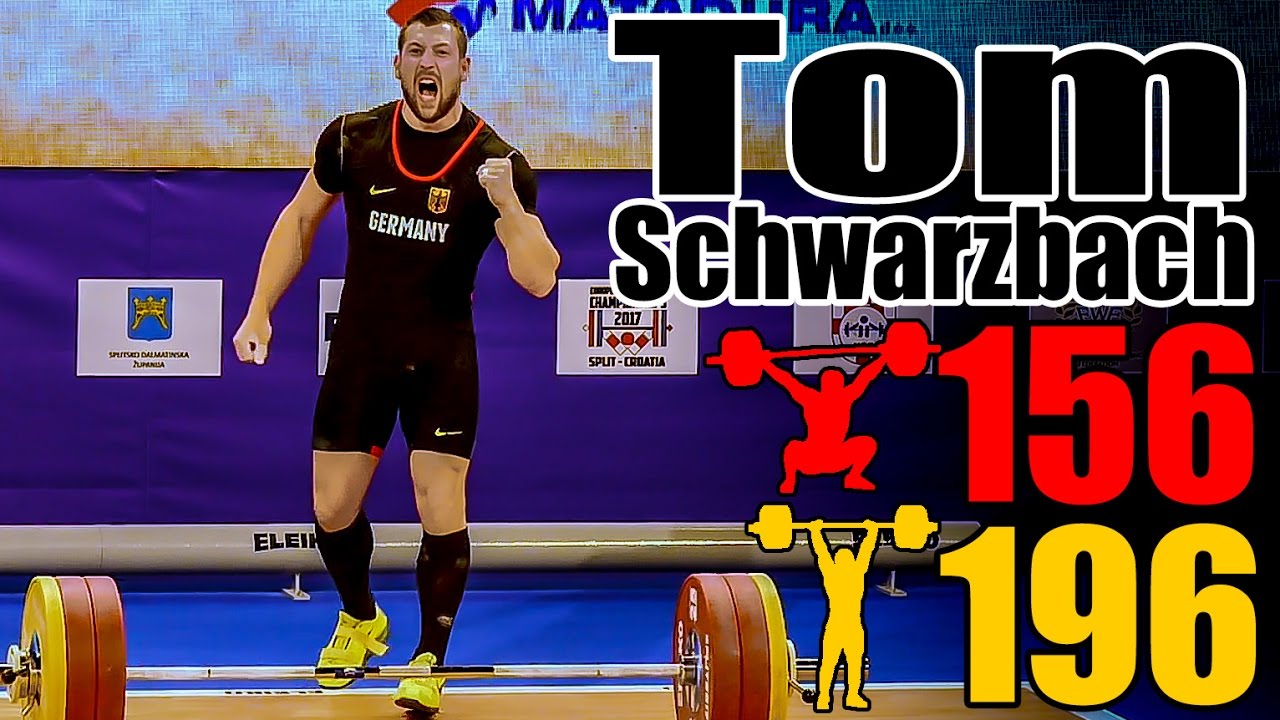 Tom Schwarzbach (85kg, Germany) 156kg Snatch 196kg Clean and Jerk - 2017 European Championship