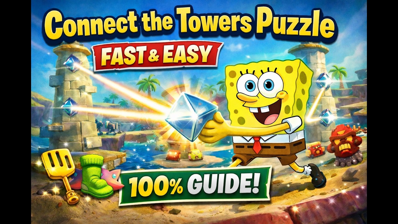 Connect The Towers Puzzle - Goo Lagoon - Spongebob Squarepants: Battle for Bikini Bottom Rehydrated