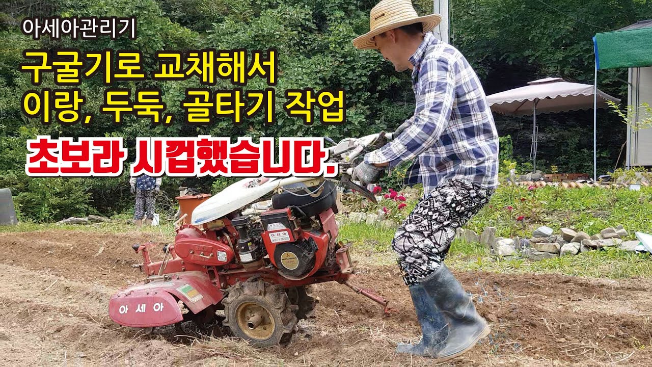 처음으로 해보는 구굴기교체, 밭고랑만들기, 이랑, 두둑골타기작업, 시껍했습니다.