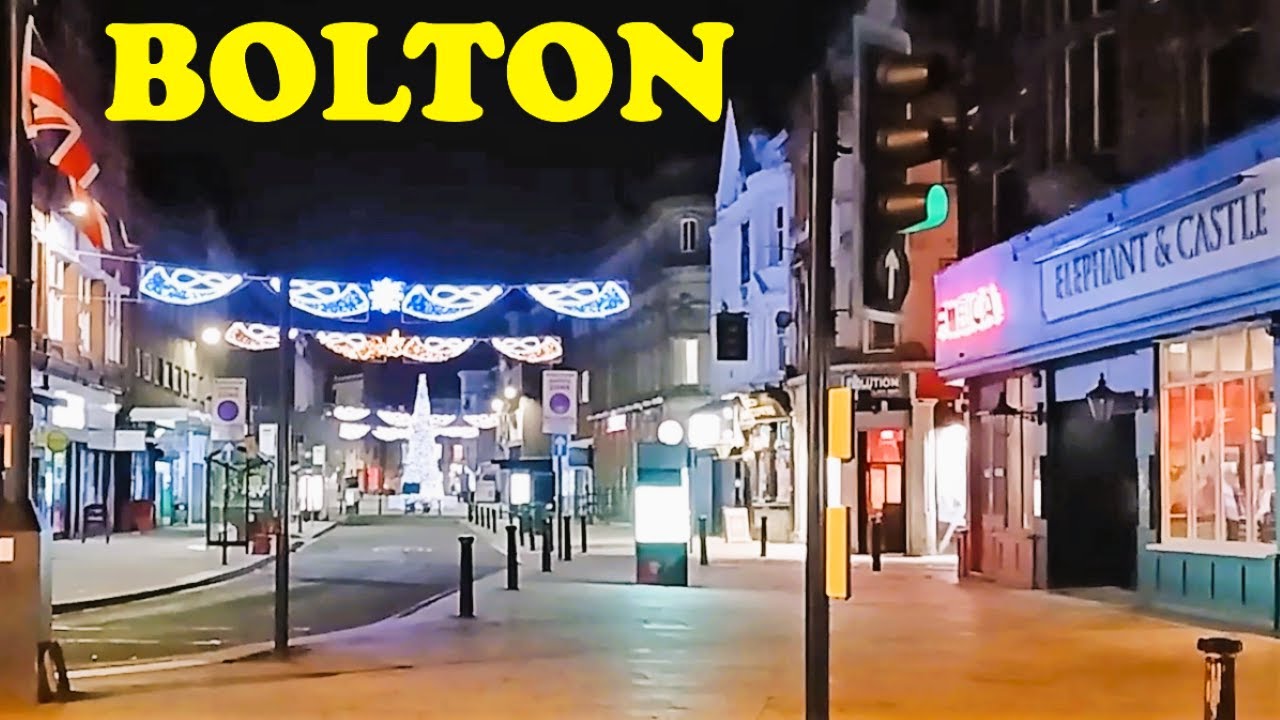 BOLTON TOWN CENTRE Christmas Lights!✨Greater Manchester England🎄🏴󠁧󠁢󠁥󠁮󠁧󠁿🎁