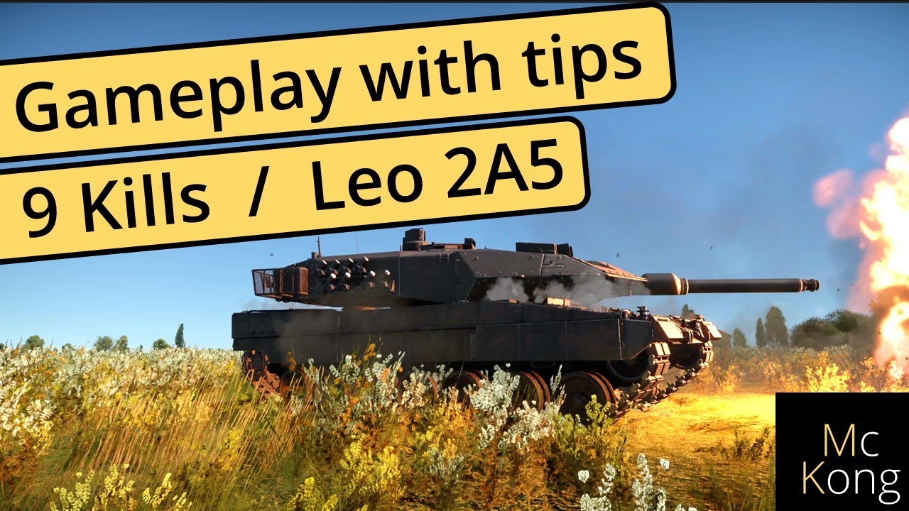 Leopard 2a5 gameplay with 9 kills - higher tier in war thunder