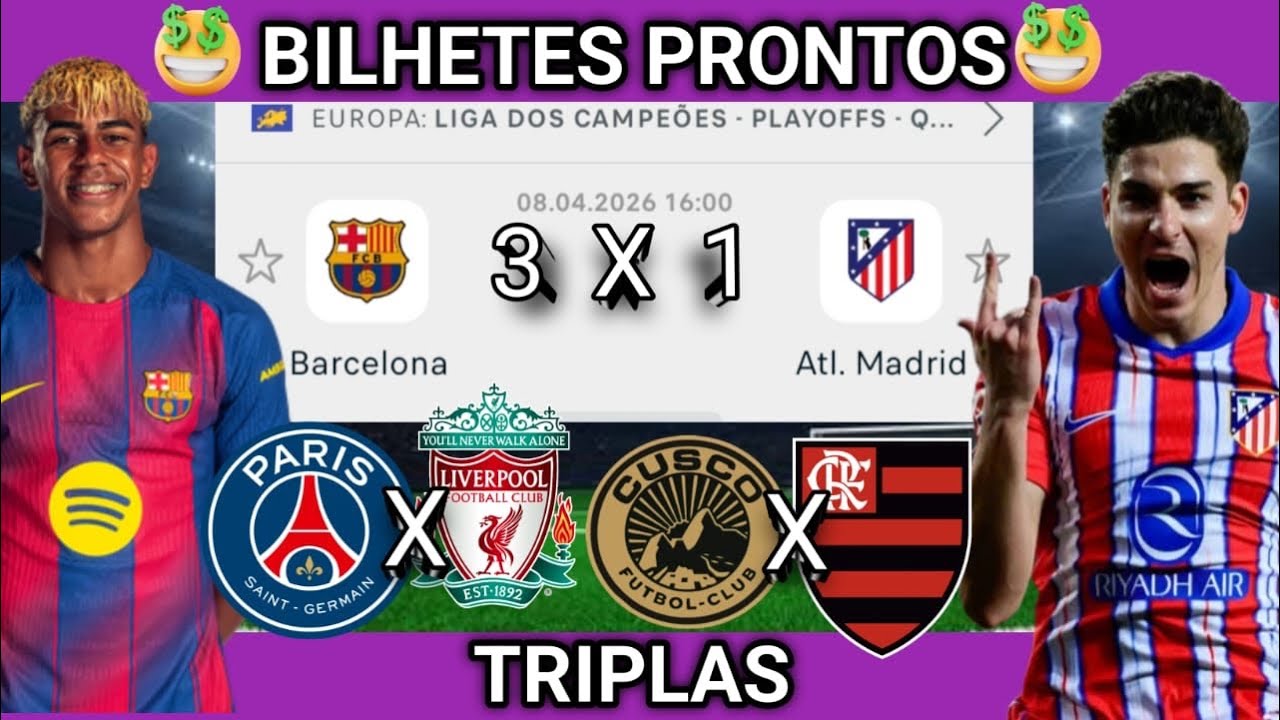 PALPITES DE FUTEBOL PARA HOJE 08 04 2026 QUARTA-FEIRA COM BILHETES PRONTOS| Palpites da hora