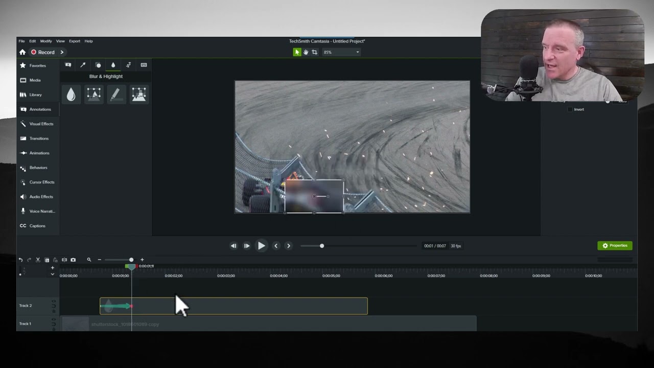 Blur a Moving Object in Camtasia for Windows