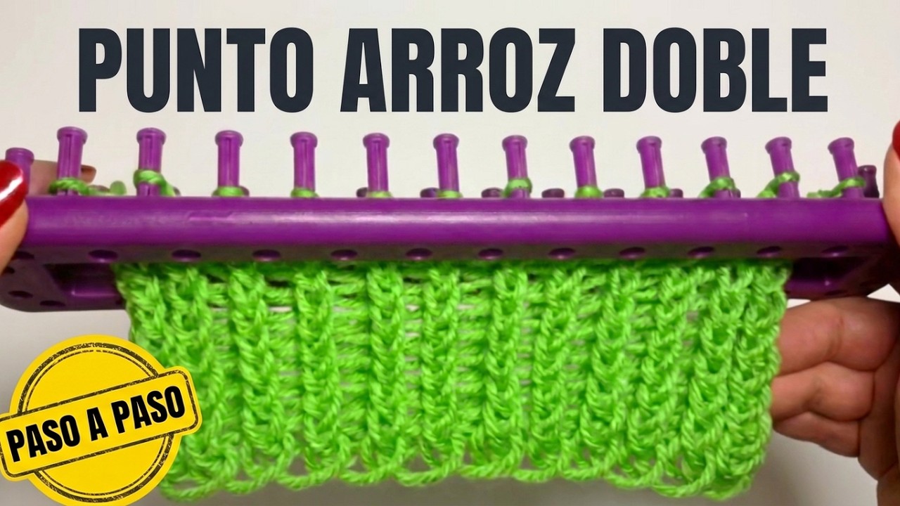 Como Tejer PUNTO ARROZ DOBLE en Telar - Tutorial paso a paso Ideal para Bufandas