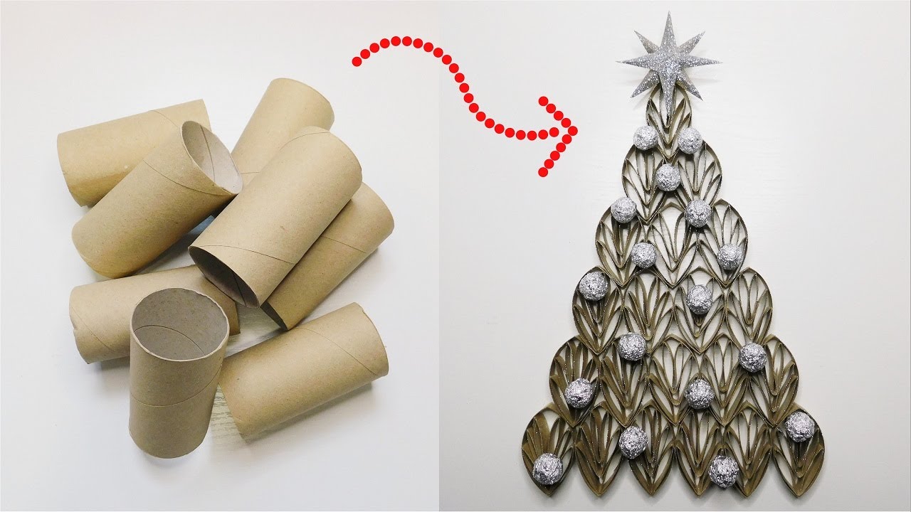 🎄 Elegant Christmas Tree from Toilet Paper Rolls ❄️ Beautiful Winter Wall Hanging 🎅 Cheap Xmas Craft