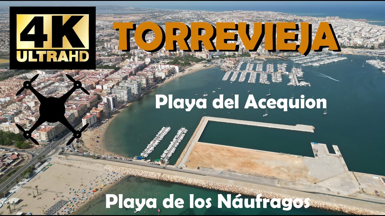 Torrevieja - Spain - Drone video - Playa del Acequion - Playa de los Náufragos