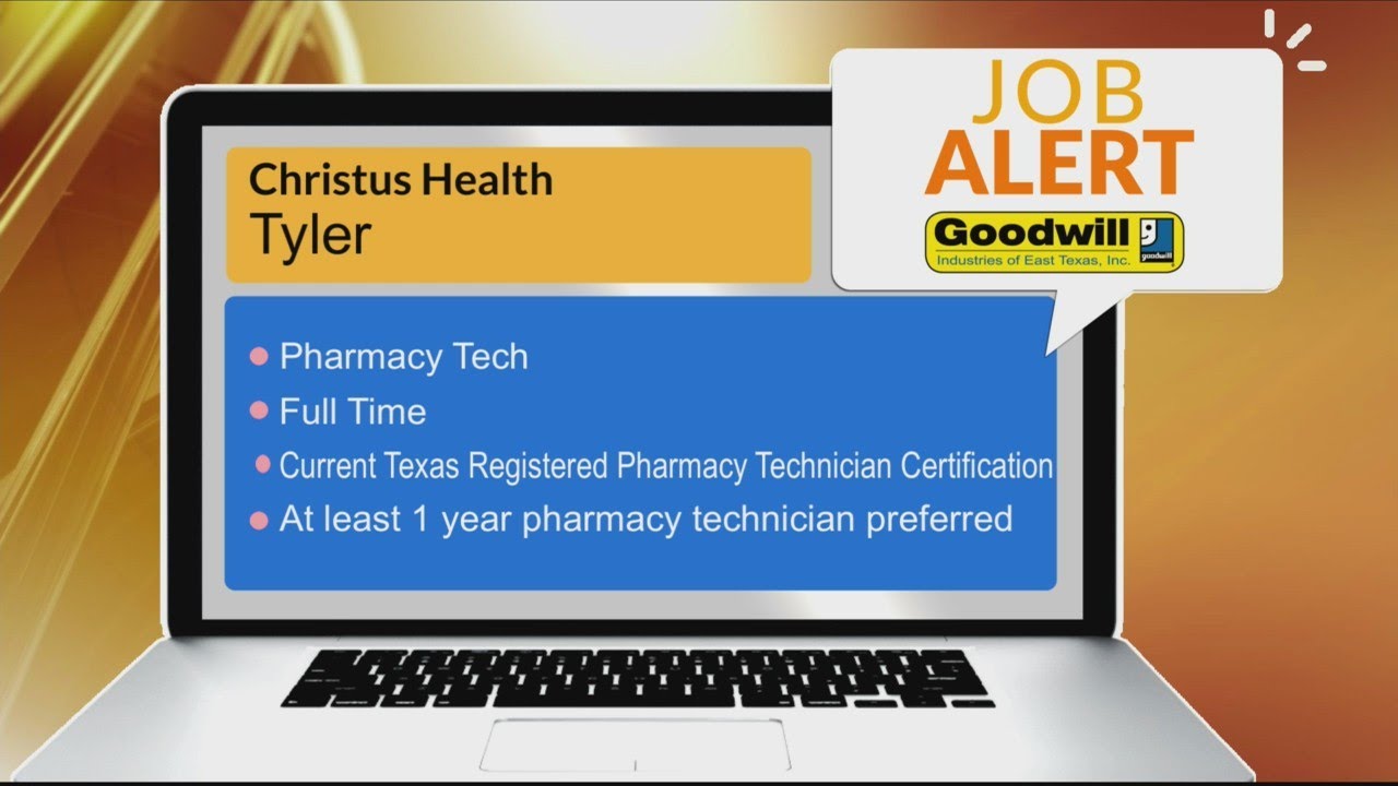 JOB ALERT: CHRISTUS Health in Tyler needs a pharmacy tech