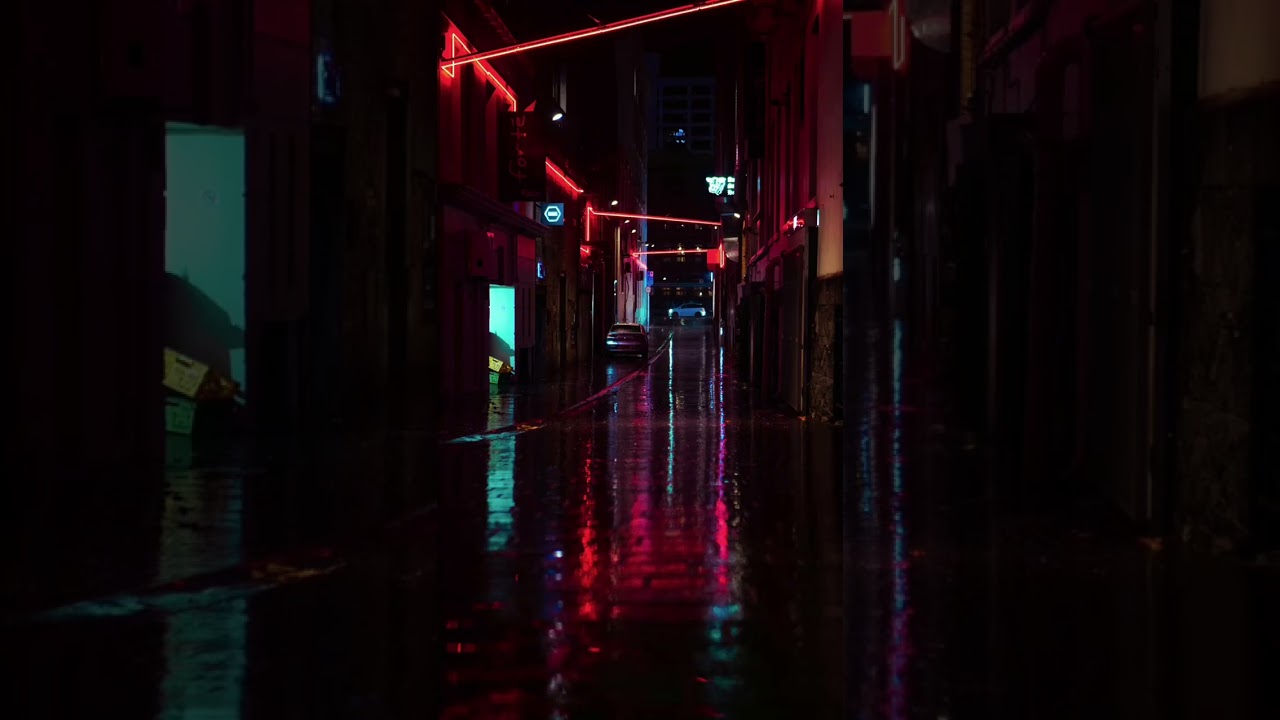静かな夜の雨音｜ネオンに濡れる路地で眠る60分 🌧️Quiet Rainy Night Alley | Deep Sleep & Relaxation (60min)