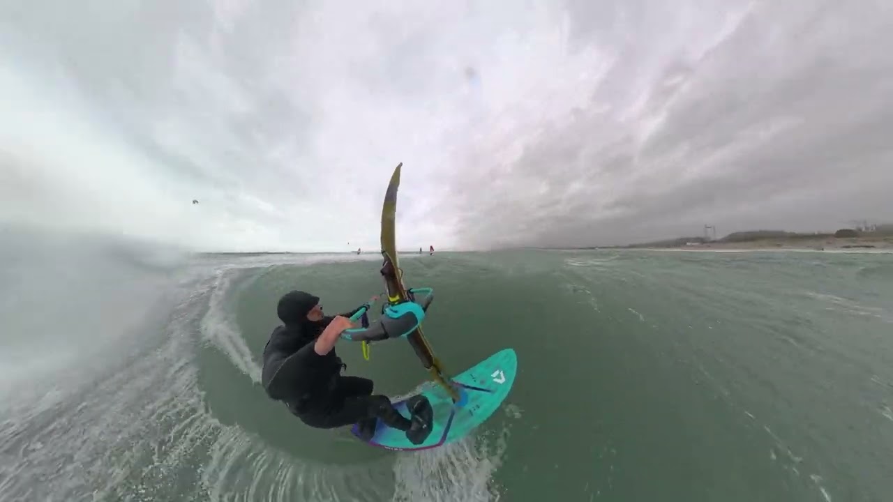 Windsurf session in Cap d'Agde, Richelieu beach, South France.