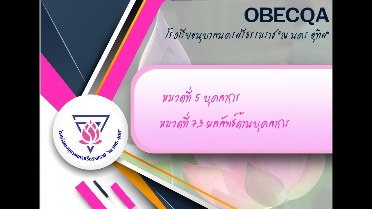 นำเสนอOBECQA หมวดที่ 5 / หมวดที่ 7.3