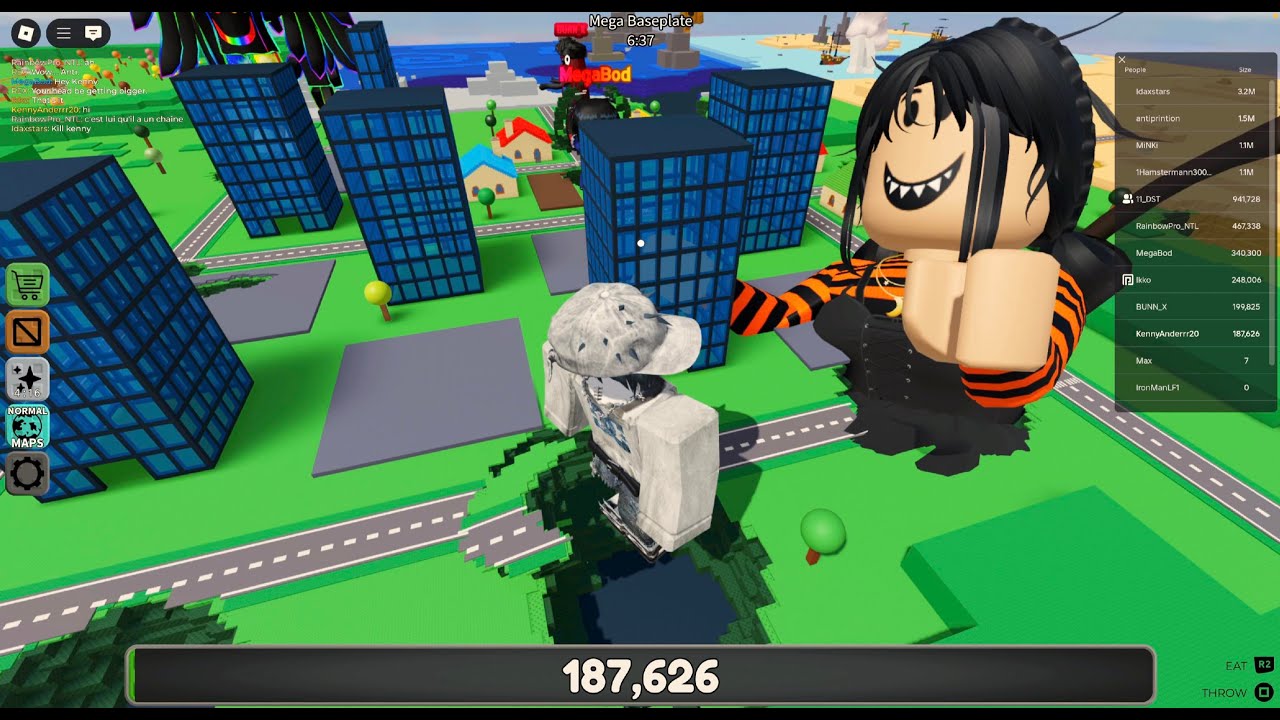 Roblox Idaxstars beat KennyAnderr in minute roblox eat the world