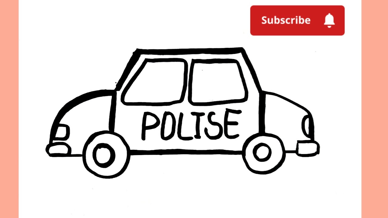 Hi Kids ! How to draw a Polis Car? Drawimg Easy Way - Cute, tutorial