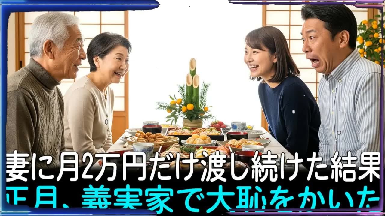 妻にお金を持って帰らせるのが怖くて、月に2万円だけ渡していた──妻の実家で正月を過ごしたとき、私は顔が真っ青になり、恥ずかしい思いをした