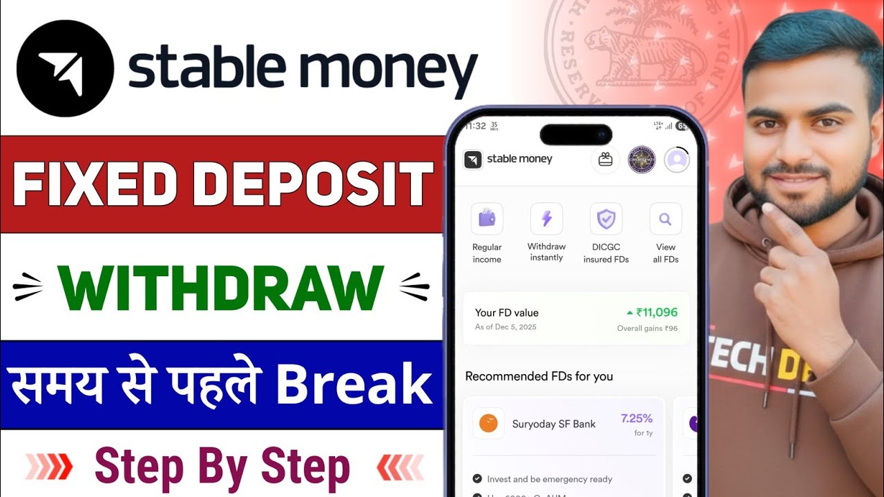 how to break fd in stable money ! how to withdraw money from stable money app ! premature withdraw