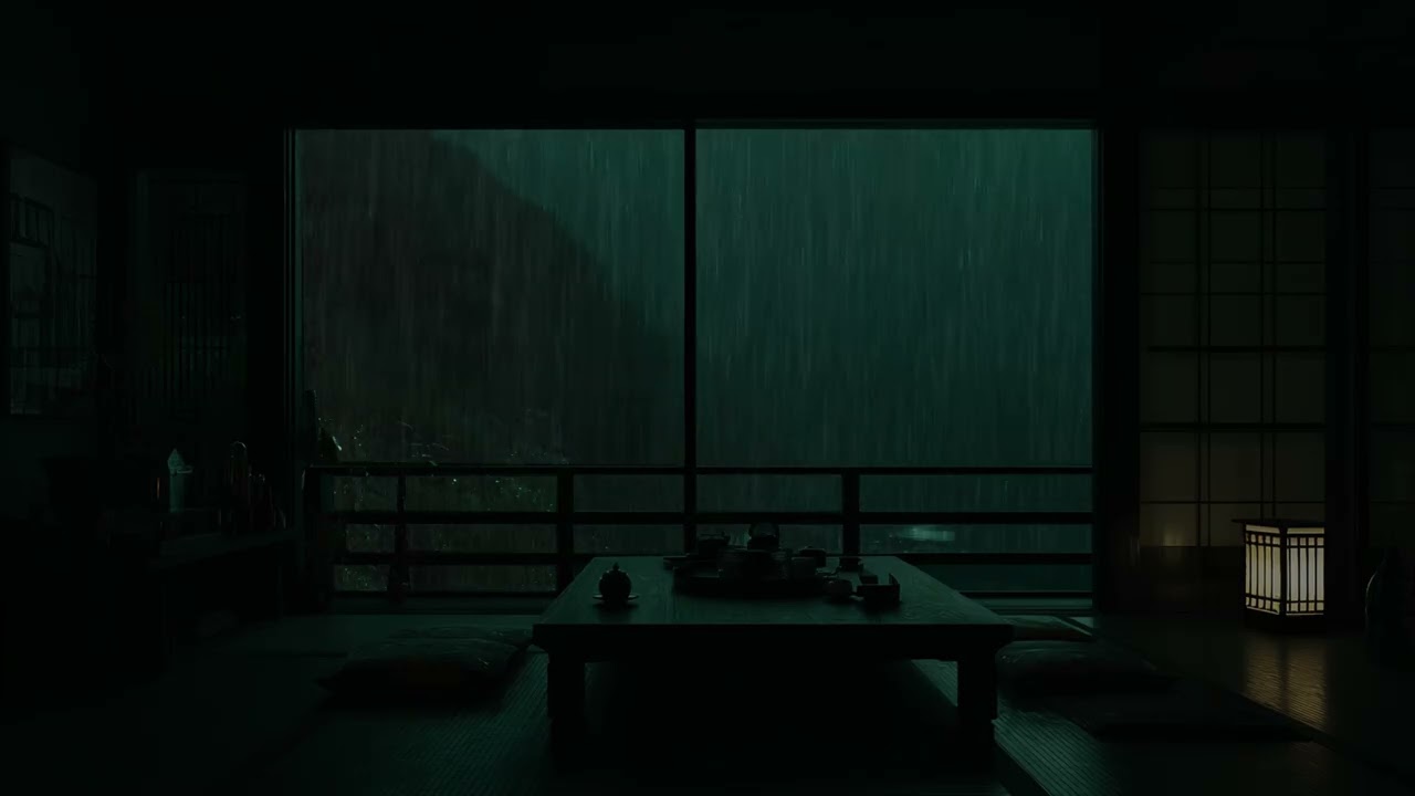 Relaxing Garden Rain Sounds 🌧 (No Ads) | Calming Dark Bedroom Atmosphere for Deep Sleep