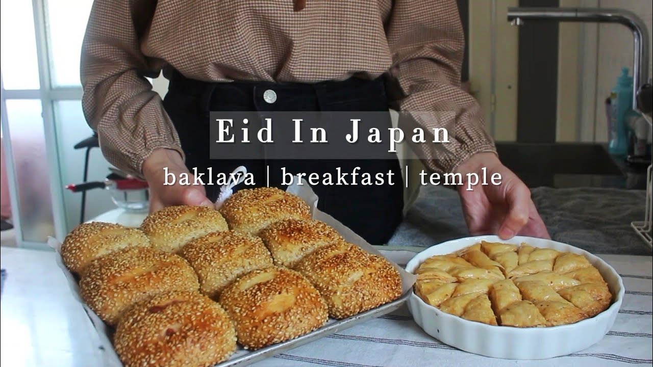 Eid in Japan |baklava 🥧| breakfast 🍳| temple ⛩️ | silent vlog