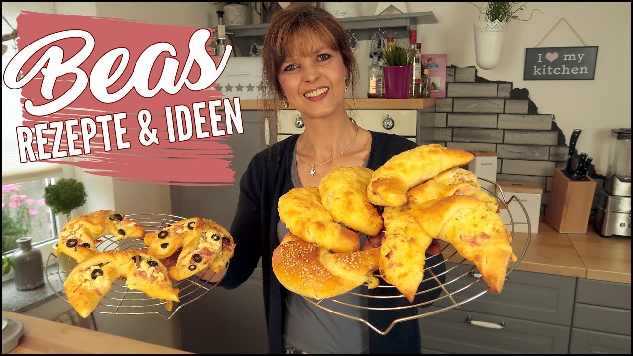 Die schnellsten Hörnchen backen - Herzhaft gefüllt | Rezept mit Käse Schinken & Feta Oliven