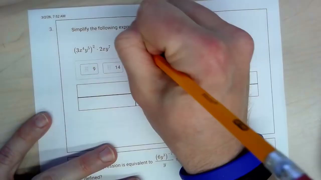 Algebra SPIKE TIME EXPONENTS QUIZ