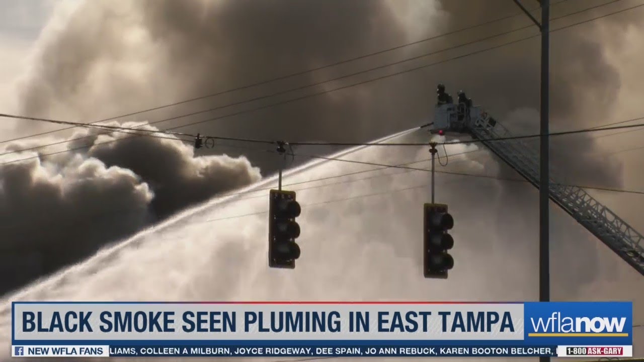 Black smoke seen pluming from scrapyard in East Tampa