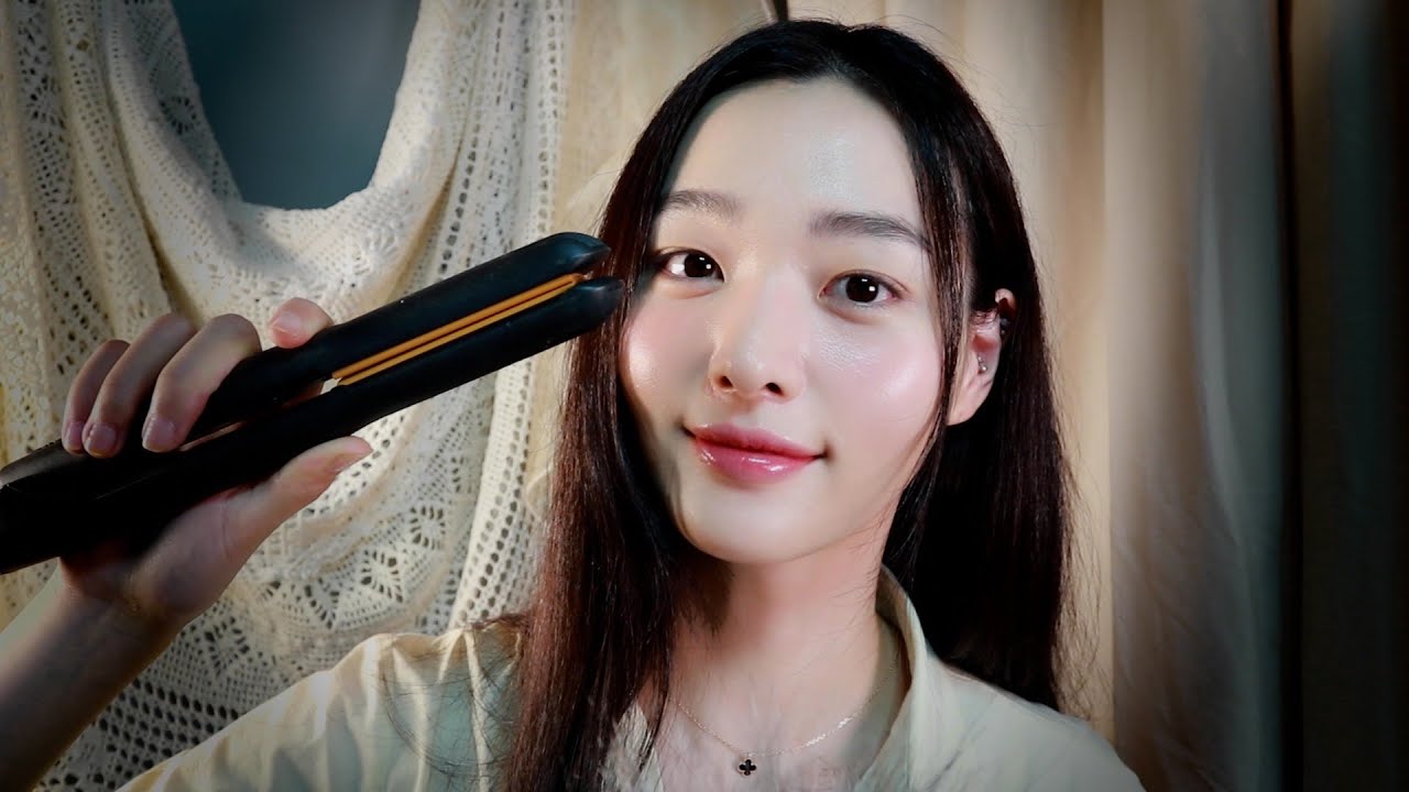 ASMR (Sub)친구야 고데기 해줄게!| 머리 빗기 +고데기 +아이롱 |My friend! hair straightening RP | brushing| Curling iron