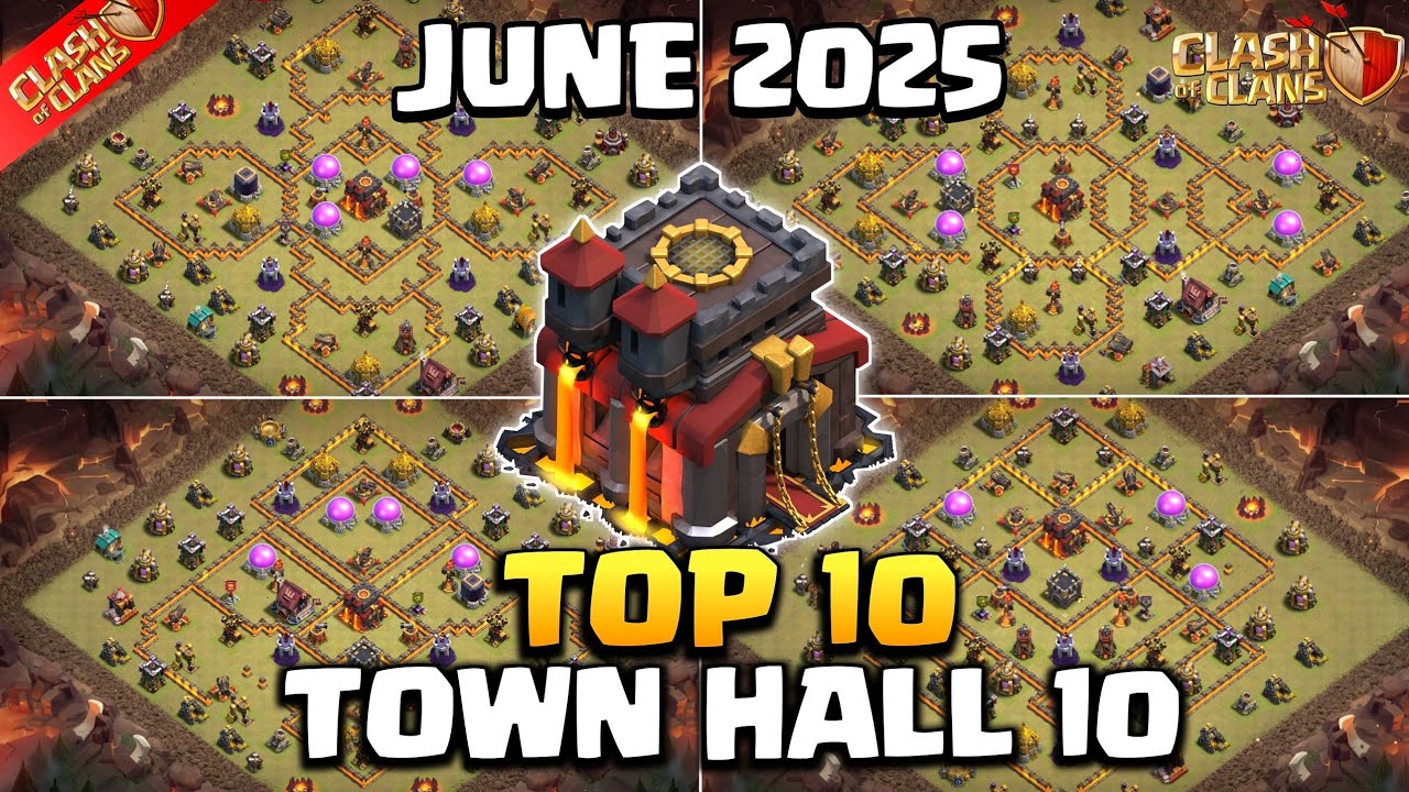 НОВЫЙ Лучший план ратуши 10 (TH10) + Скопировать ссылку 2025 | ТОП 10 TH10 WAR/CWL/Trophy Base | COC