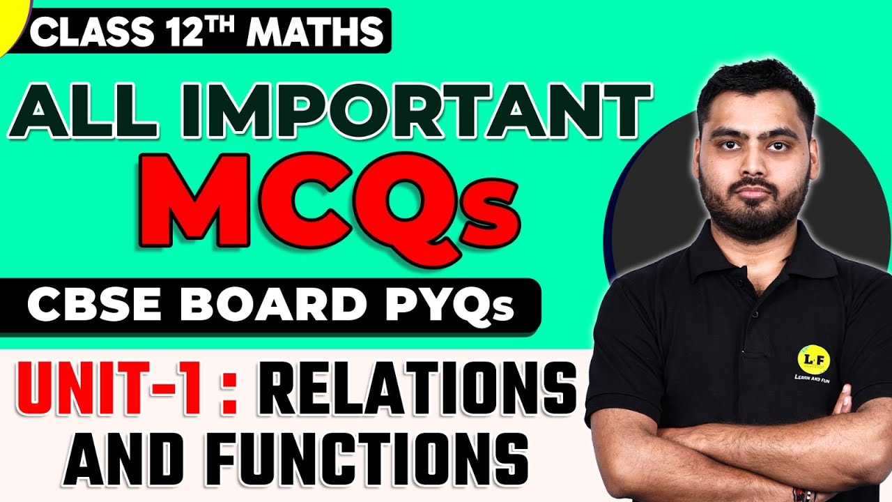RELATIONS AND FUNCTIONS Class 12 Most Important Questions ✅ | All Important MCQs | Class 12th Maths