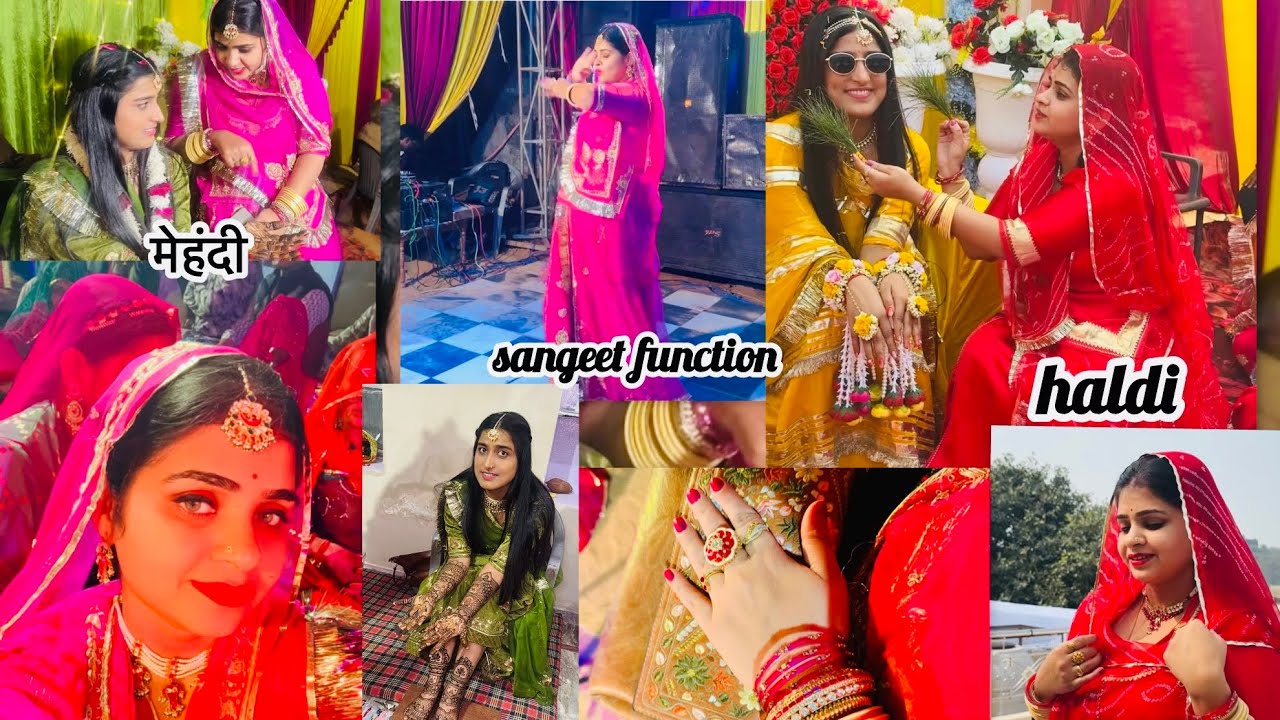 Pooja ka haldi , mehndi or sangeet function 🥰🥳emotional moments 🥺bich function m hui tbiyat khrab 