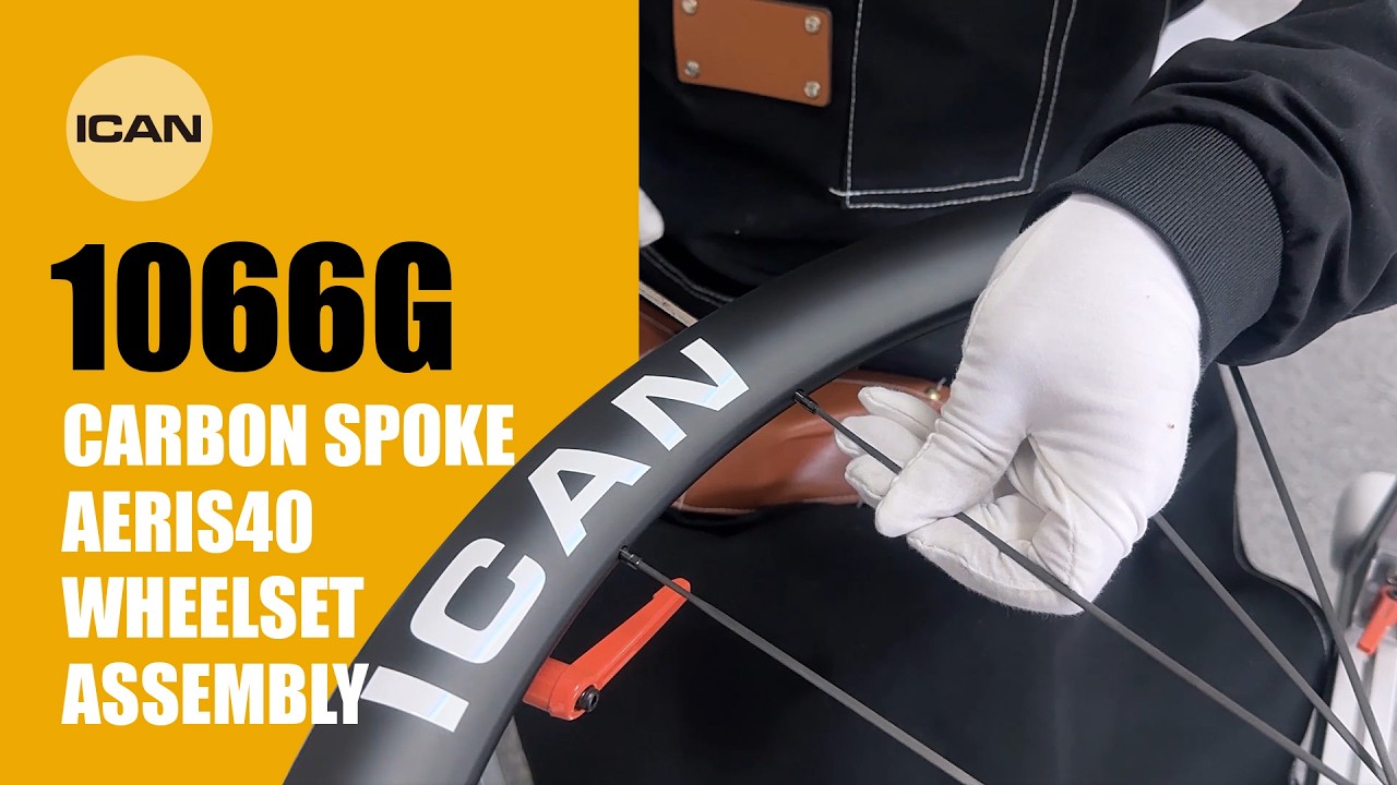 1066g Carbon Spoke Aeris40 Wheelset Assembly.#icancycling #aeris