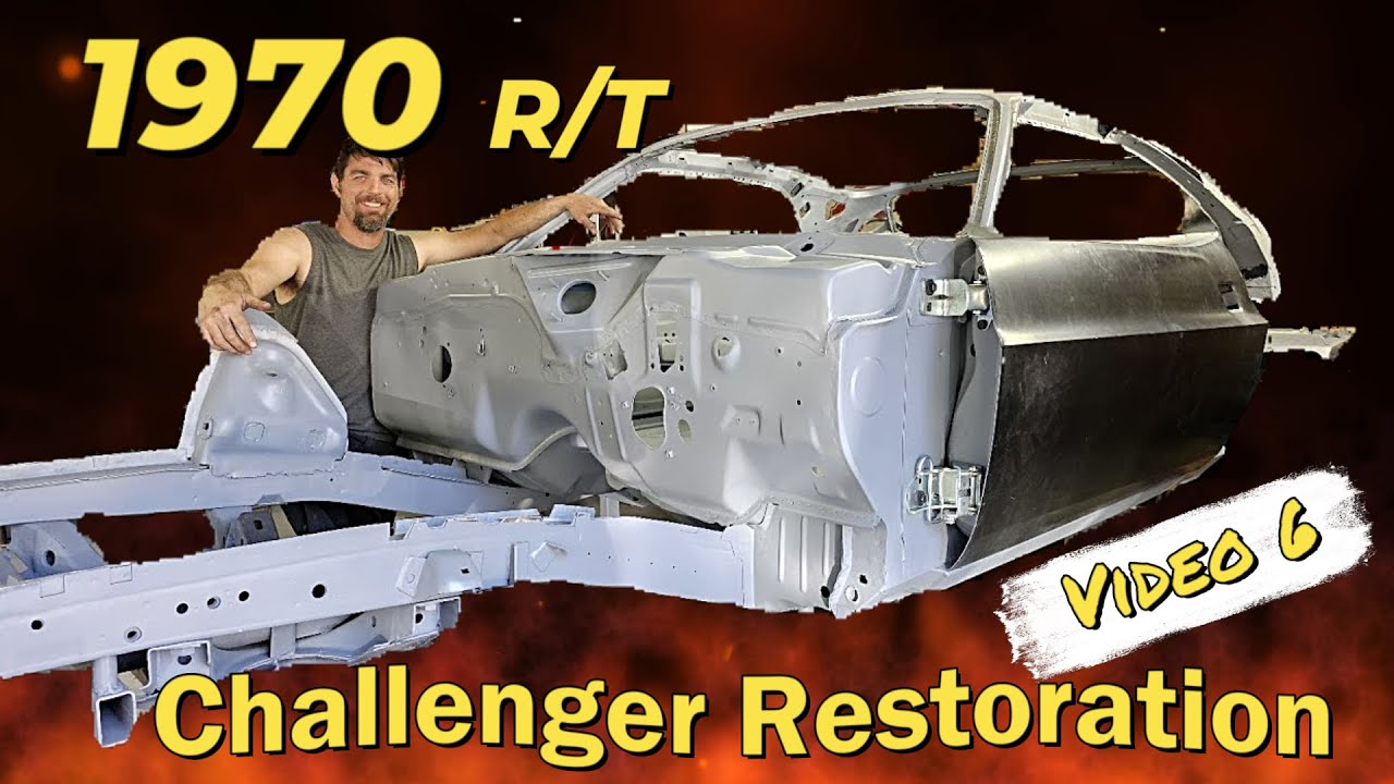 1970 Dodge Challenger R/T Sheet Metal install restoration video 6 Firewall upper cowl and Door Skins