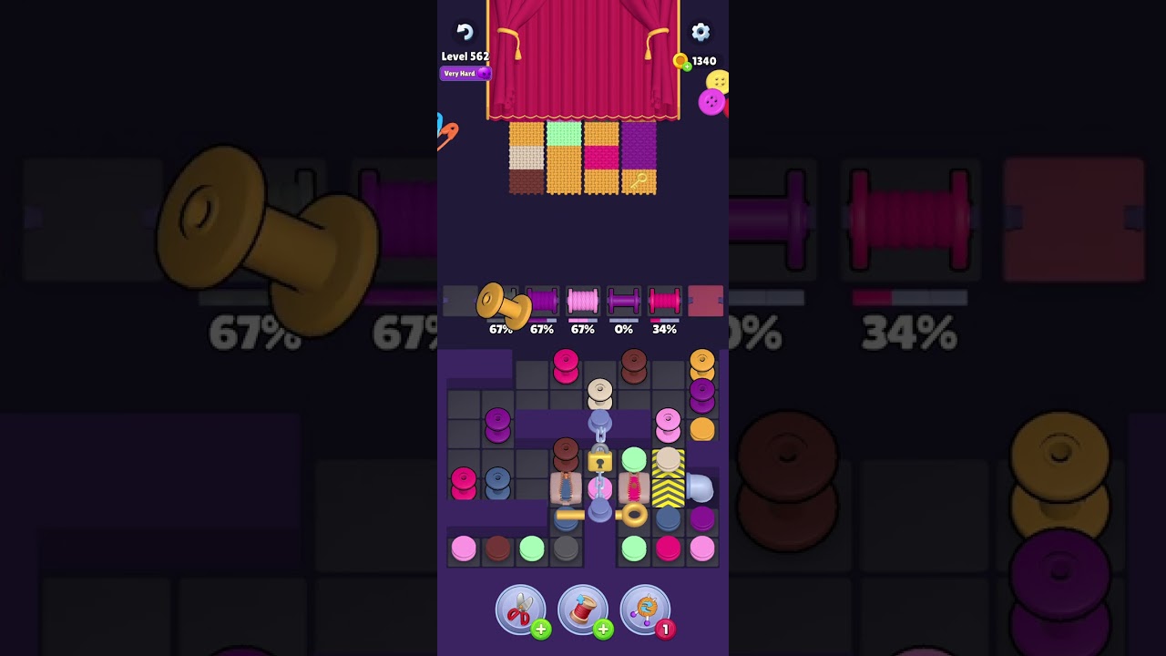 Knit Out Level 562 Solution #knitoutpuzzlegame #knitout #knitoutlevel #knitoutgame #level562