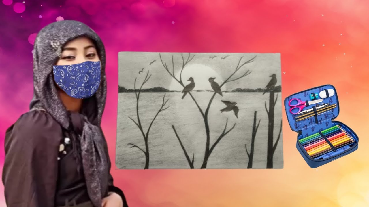 Easy Drawing With Pencil | Easy Scenery Drawing with Pencil Step by Step for Beginners