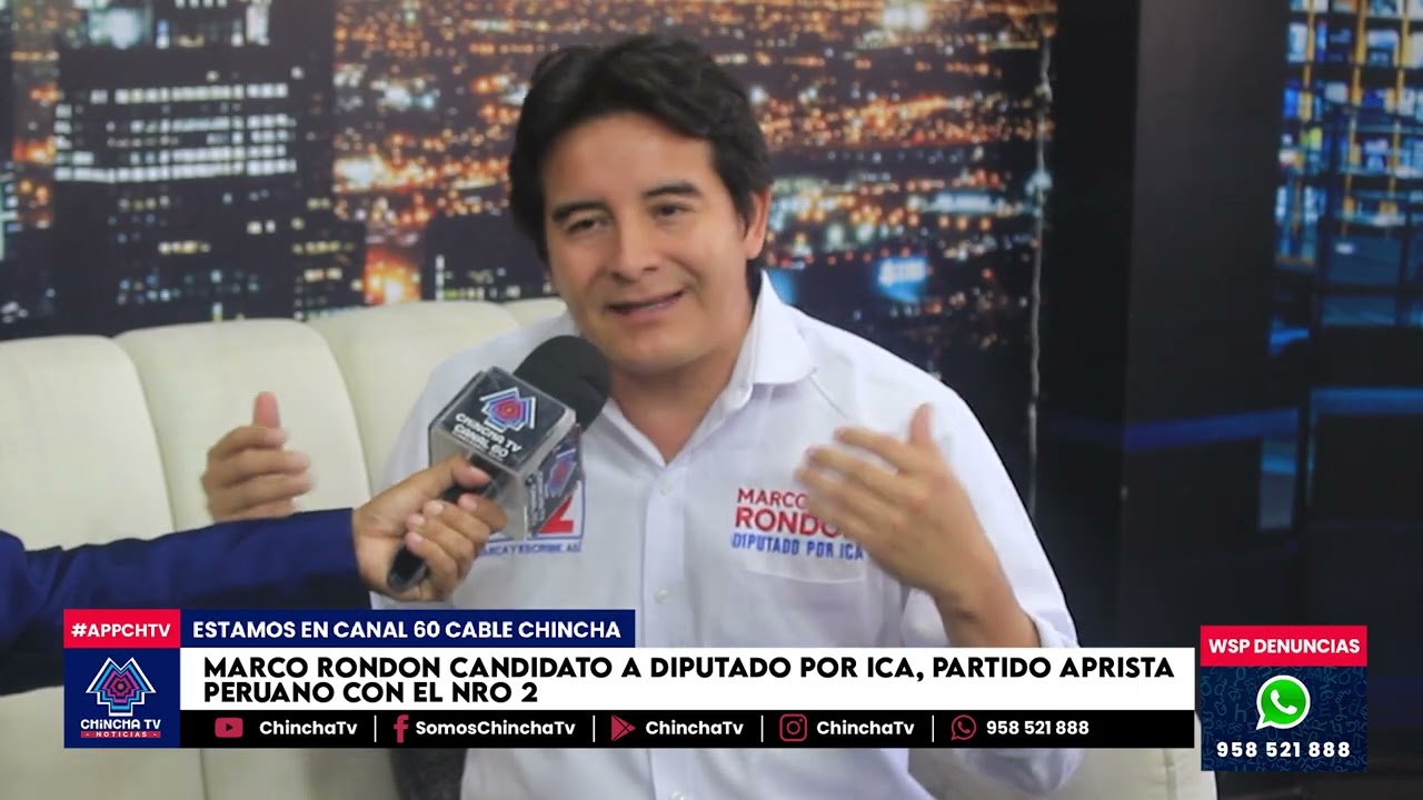 MARCO RONDON CANDIDATO A DIPUTADO POR ICA PARTIDO APRISTA PERUANO CON EL NRO 2