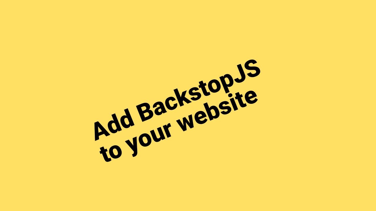 Adding BackstopJS to a Website