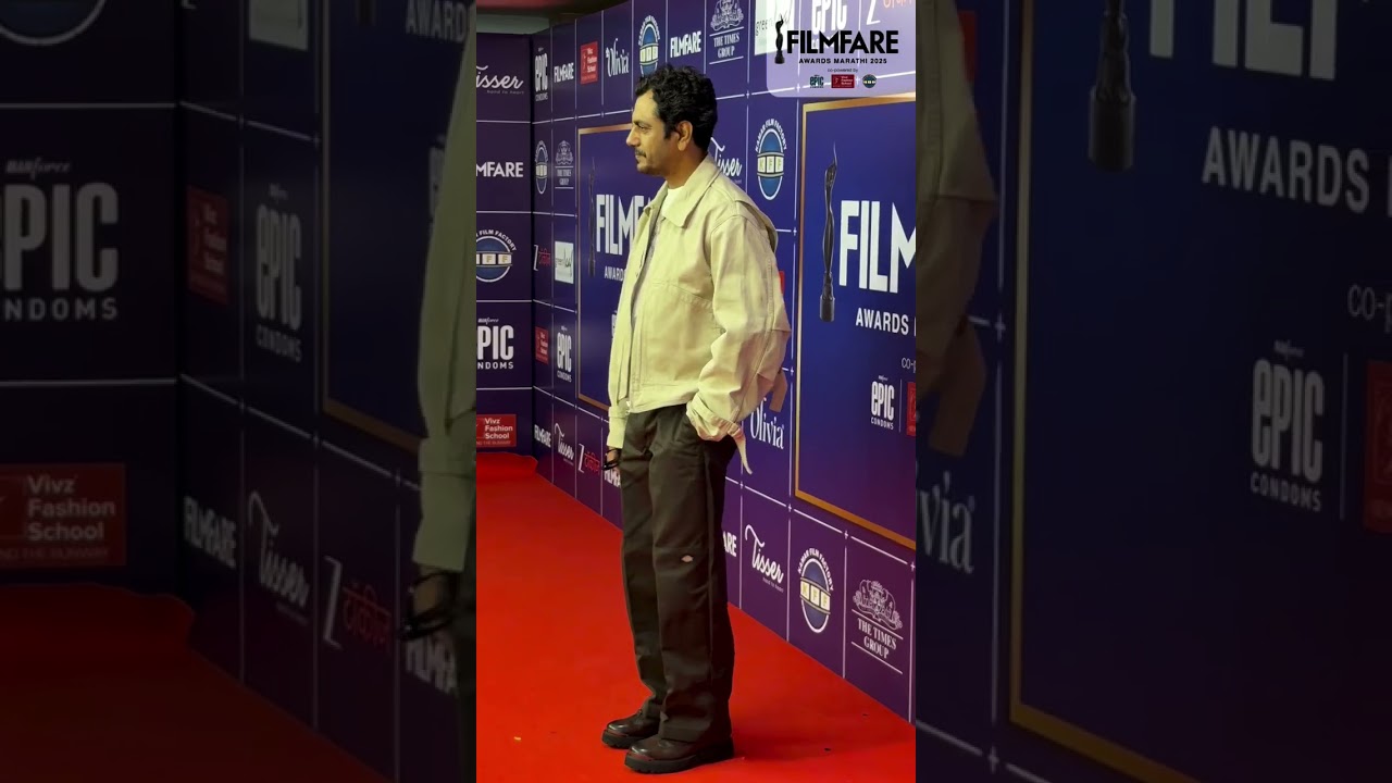 Nawazuddin Siddiqui Looks Sharp at Filmfare Awards Marathi 2025 Red Carpet!