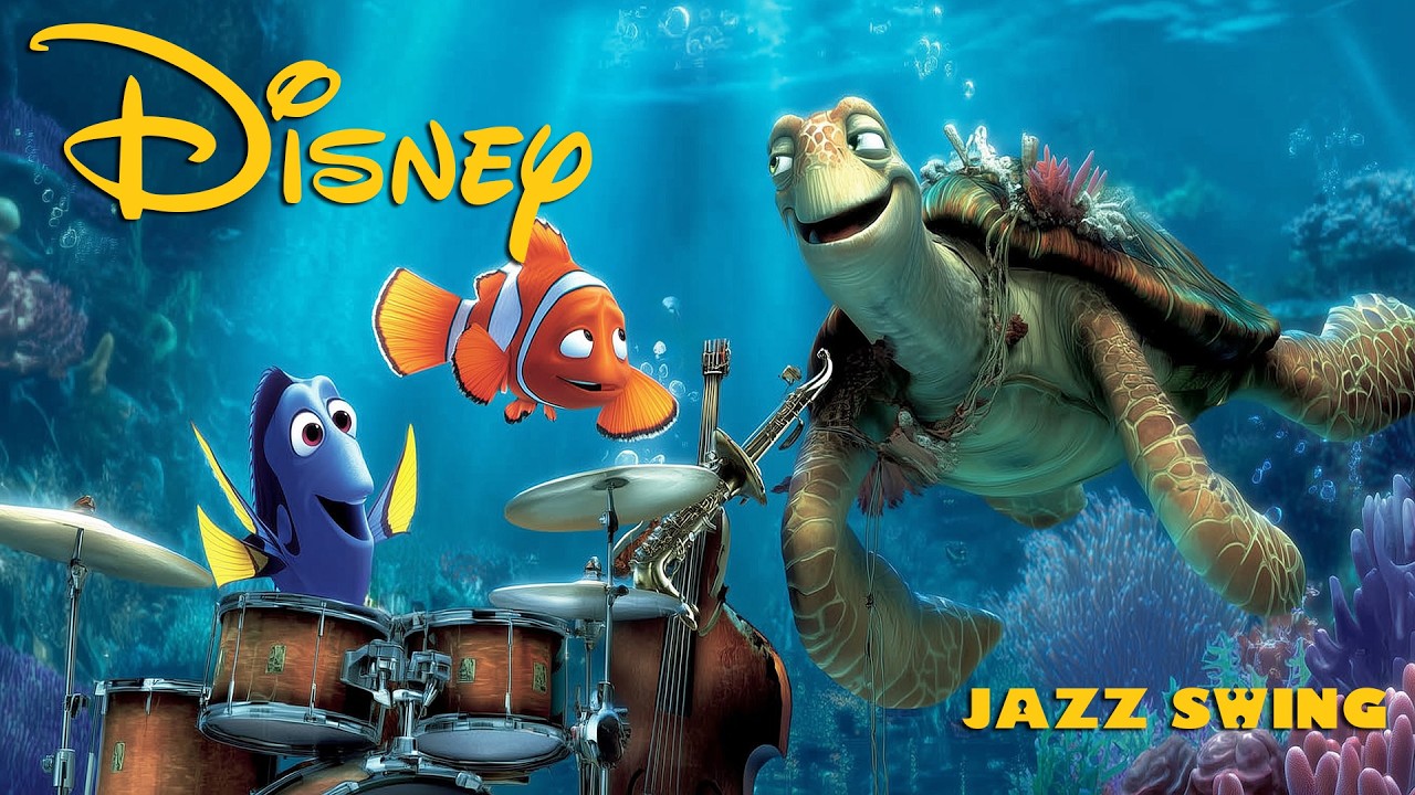 Disney Cartoon Swing Jazz 🎻 Soft Guitar Collection l For Study, Work, Focus, Relax