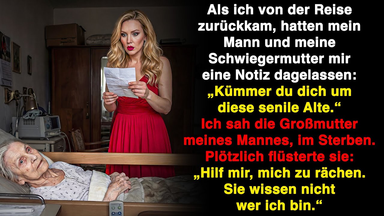 „Kümmer du dich um diese senile Alte.“Ich sah die Großmutter meines Mannes, im Sterben. Und...