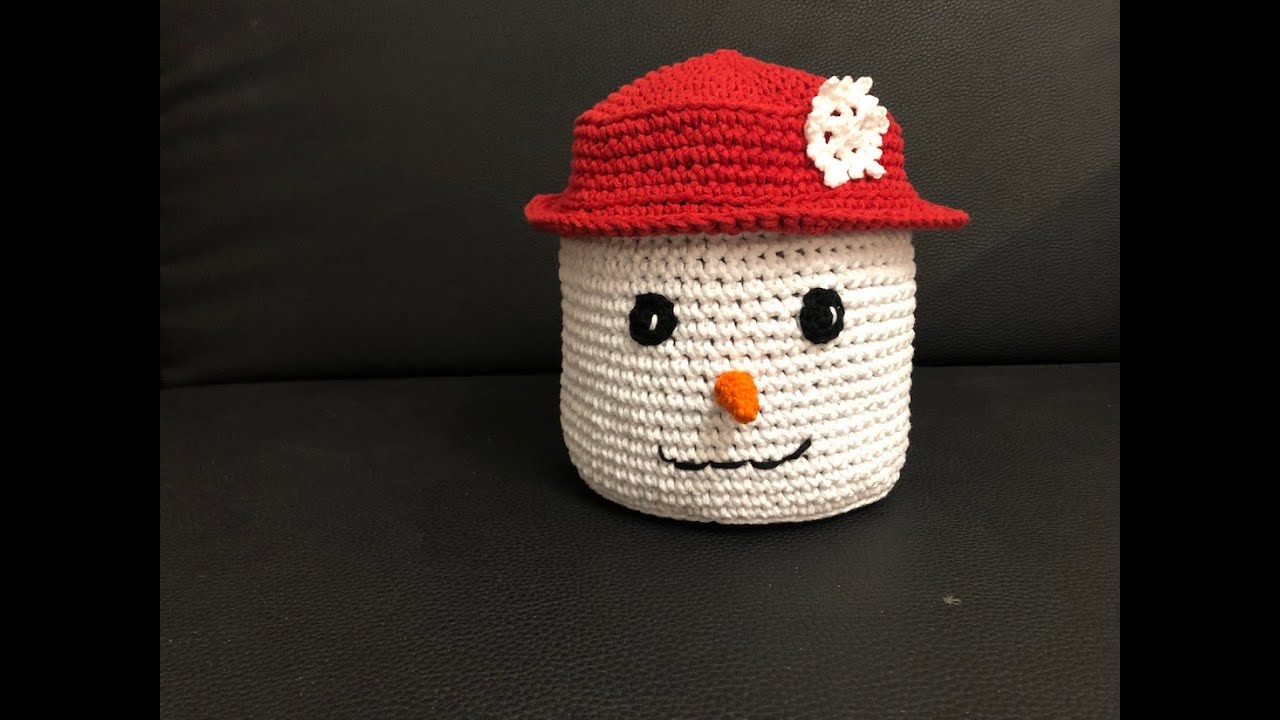 Boite bonhomme de neige au crochet @Alextitia Tuto Crochet