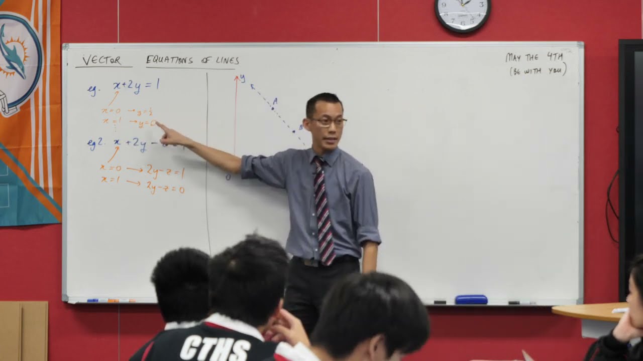 Векторное уравнение линии (1 из 2: линии в 3 измерениях)