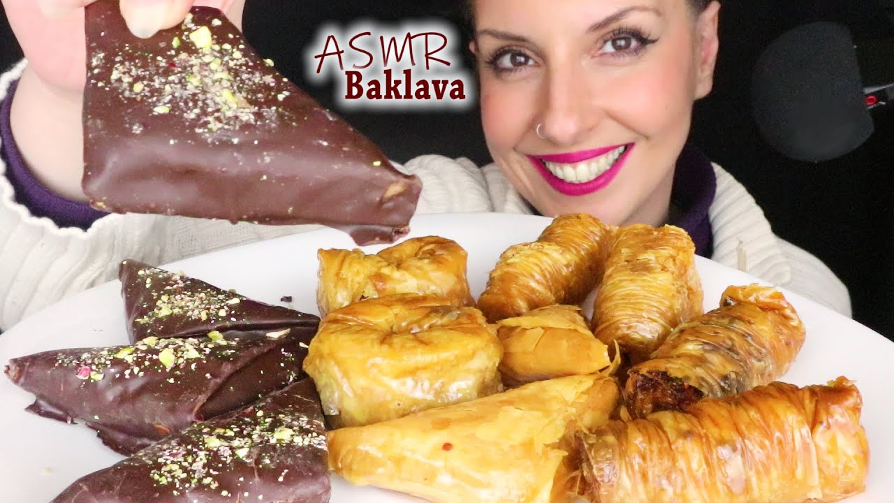 ASMR: ASSORTED BAKLAVA TREATS 🍩 | No Talking Mukbang | Real Eating Sounds | Request #32