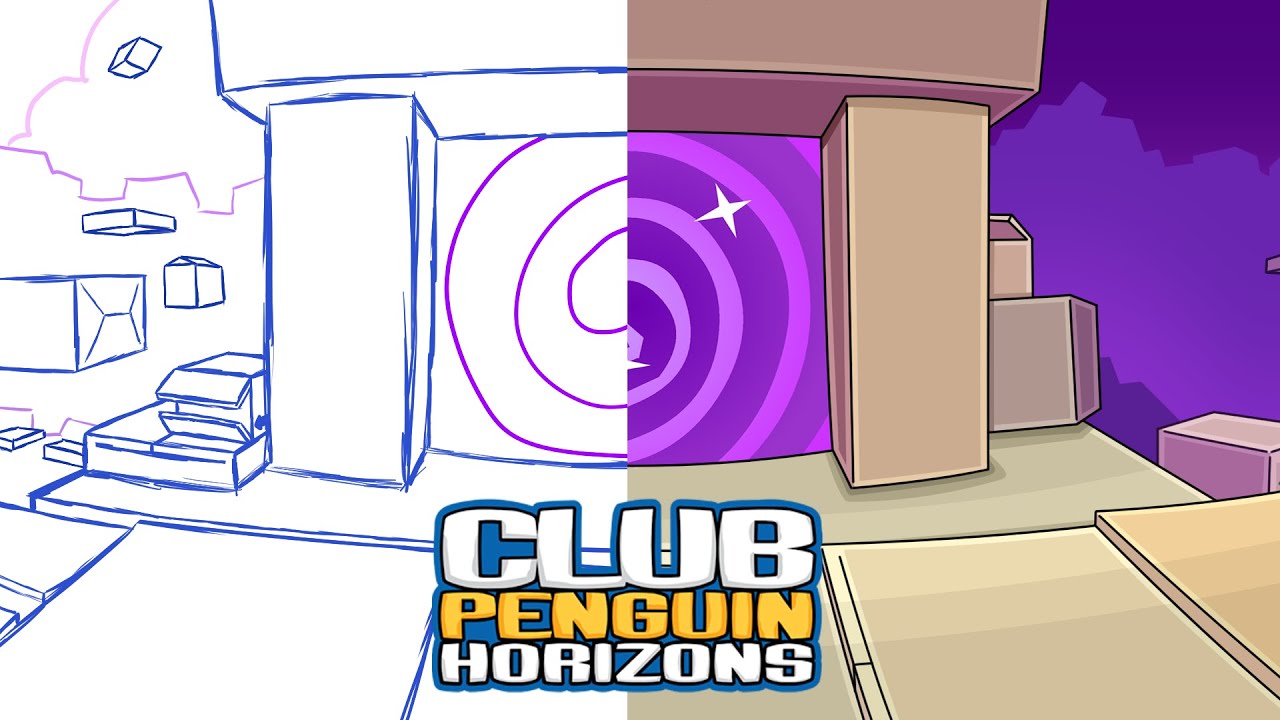 How I Draw Club Penguin Rooms in First Person - Behind the Scenes