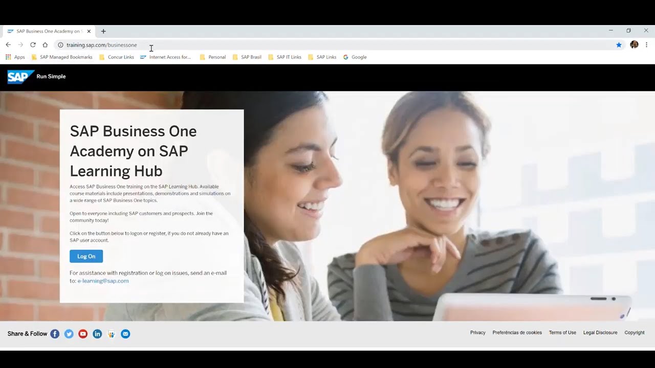 Tutorial - Academia SAP Business One no SAP Learning Hub