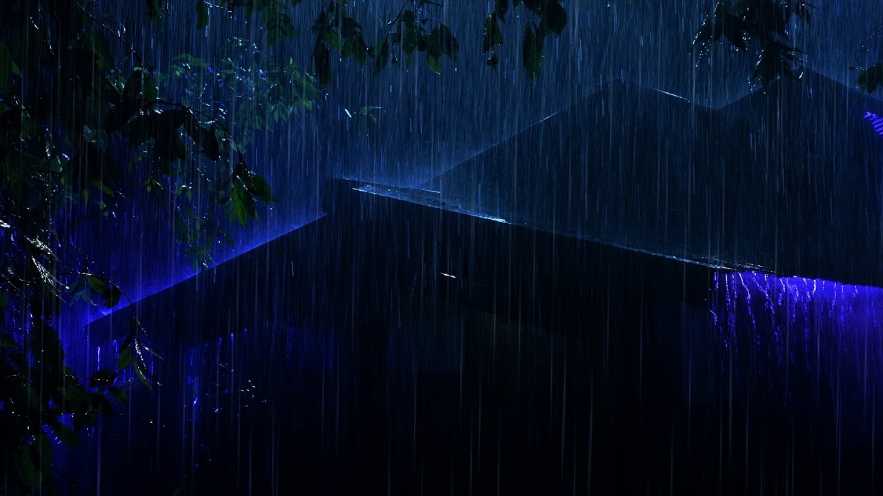 NO ADS ⛈ Strong Rain Thunderstorm Sounds for Sleeping | Heavy Rain & Intense Thunder on Tin Roof