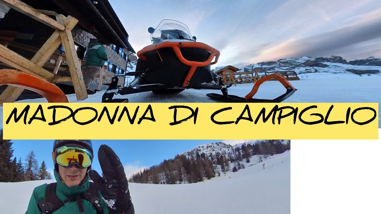 MADONNA DI CAMPIGLIO  PISTE   -  Pradalago  e Passo Groste'. Vado in motoslitta al rifugio Graffer.