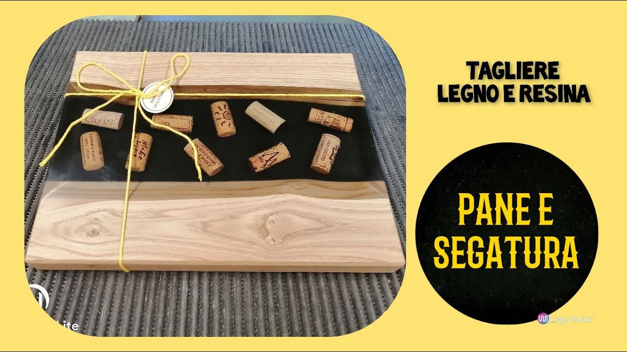 TAGLIERE LEGNO E RESINA CON TAPPI INGLOBATI