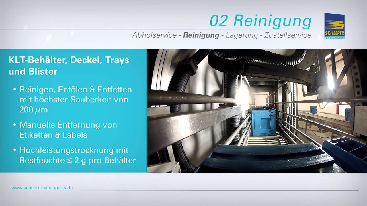 KLT Reinigung (cleanparts) || Scheerer Logistik